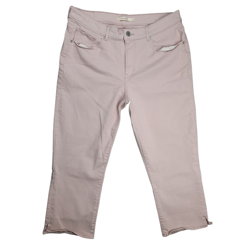 Levi's Classic Capri Blush Pink Straight Leg Jeans SZ 31